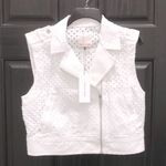Rebecca Taylor  White Punched Denim Vest Size 10 NWT $325.00 Photo 13