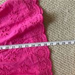 Entro  Hot Pink Perforated Frilled Short Sleeve Blouse Size Small 100% Cotton EUC Photo 8