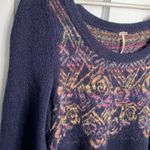 Free People  Navy Blue Desert Rose Tunic Sweater W-489 Size M Photo 2