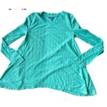 The Southern Shirt Company Southern Shirt Thermal Top Medium Teal Cotton Ball Asymmetrical NWOT Photo 1