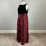 Slny Sleeveless Velvet and Plaid Long A-Line Evening Gown Black and Red Size 22W Photo 4