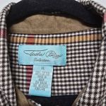 Tasha Polizzi Shooting Shirt Brown Plaid‎ Flannel Western Suede Pearl Snap Sz L Photo 2