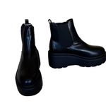 Top Moda NEW  Y2K WEDGES CHELSA BOOT SLIP ON BLACK SZ-8 Photo 2