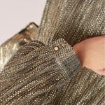 Sabina Musayev Anthropologie Eugine Shirt Dress Metallic Pleated size small Photo 8
