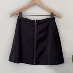Free People Black Velvet Circle Zipper Front Mini Skirt A-Line Cotton Blend Zip Photo 0