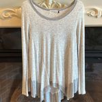 B.Original  Heather Gray Speckled Top Flowy Ruffle Hem Womens Medium Photo 8