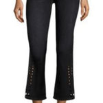 3x1  NYC Jeans Midway Eyelet Black Denim Flared Leg Photo 0