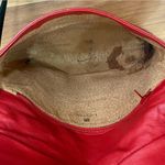 Vintage LANVIN Paris Red Leather Contrast Stitch Envelope Crossbody Bag Photo 6