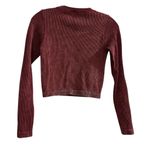 Arizona Women's Red Ribbed Long Sleeve Cropped Top Size M Photo 6