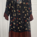 Moulinette Soeurs  Womens XS Anthropologie Black Sheer Floral Top Photo 0