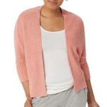 Barefoot Dreams  CozyChic Lite Ribbed Shrug Cardi in Coral Photo 0