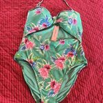 BCBGeneration Women's Green 1pc Swimsuit Knot Front Cut Out Bathing Suit XL Photo 5