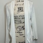 APT 9 Women's White Open Front Ribbed Cardigan Waterfall Duster XL Photo 0