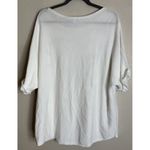 Chico's  4 US XXL White Sweater Tunic Sequin Pullover Knit Short Sleeve Preppy Photo 1