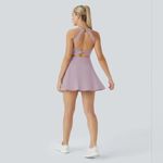 Halara NWT Softlyzero Airy Backless Twisted Cool Touch Dance Active Dress Pink Purple M Photo 7