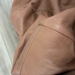 Avec Les Filles  Tan Faux Leather Double Breasted Trench Coat Women's XL no belt Photo 5
