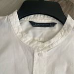 ZARA women’s button down office look white shirt in size small Photo 6