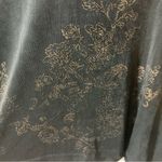 Chico's Chico’s Travelers Black Holographic Gold Floral Paisley Long Sleeve V-neck Top Photo 3