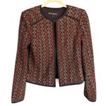 Nanette Lepore A6 Jacket Womens Size 2 Brown Textured Tweed Blazer Photo 0