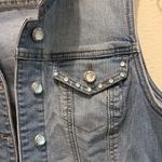 Candie's Vintage  Blue Denim Vest with Shiny Gemstone Details Photo 2