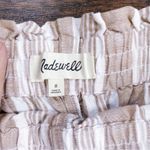 Madewell • Smocked Huston Pull-On Crop Pants in Stripe tan white wide leg beach Photo 4