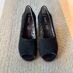 Toms Black High Heel Peep Toe Wedges Sandals Size 8 Photo 9