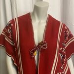 Vintage Vest Duster Poncho Festival Hippie boho C32 Red Size undefined Photo 1