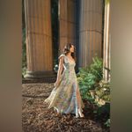 Mac Duggal   11919 Multicolor One Shoulder Brocade Floral Dress With Bow Photo 4