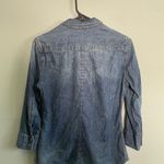 Calvin Klein Jeans  100% Cotton 3/4 Sleeve Denim Button Down Snaps SZ S Photo 5