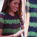 J.Crew 100% SILK CHIFFON | Beanstalk Vine | Navy and Green Matching Set from | 6 Photo 4