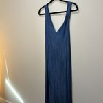 ZARA  Trf Denim Maker Chambray Midi Maxi Dress Snap Button Side Size M Photo 3