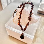 Vintage Tiger’s Eye Necklace – Gemstone Chips & Polished Pendant Brown Photo 1