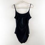 Aerie  Ribbed Full Coverage One Piece Open Tie Back Swimsuit Black Medium Long Photo 4