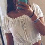 Brandy Melville Off The Shoulder White Shirt  Photo 0