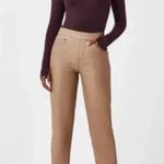 Spanx NWT Regular Pants Leather Like Slim Straight in toffee faux leather Photo 0