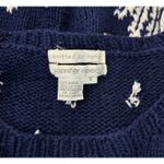Jennifer Reed Sweater Womens Small Navy Blue White Floral Knitted by Hand Boho Photo 6