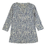 Vineyard Vines  Shirt Womens Small White Blue Abstract Zebra Print Tunic Preppy‎ Photo 0