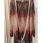 Lucky Brand  Boho South Western Long fringe cardigan S Photo 2