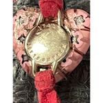 Murano Glass Bracelet Pink Leather Silver tone heart adjustable 9" at longest Photo 4