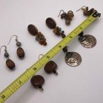 Lot Of 5 Costume Earrings Pierced Dangle Drop Brown / Earth Tones Photo 10