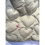 Sandro  Light Sage Gloriana Heart Quilted Puffer Button Up Jacket sz 36 FLAWED Photo 14
