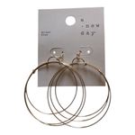 A New Day  NWT 3 Hoop Gold Tone Dangle Hoop Earrings Photo 10