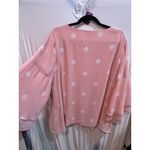 Lane Bryant ‎ Plus Size Top 22/24 Pink White Polka Dot V Neck Bell Long Sleeve Photo 7