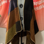 None Reversible Colorblock Pashmina with Earth Tones Photo 0