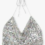 Boohoo Sequin Cowl Neck Crop Photo 0