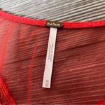 Free People  Lola crimson red lace embroidered floral top sz M Photo 9