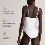 Quince NWT  Italian Cami RIBBED One-Piece Swimsuit – White, Sz M Sold out online Photo 3