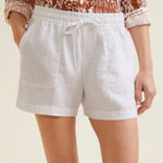 Garnet Hill 100% linen white 4” inseam shorts 16 Photo 0
