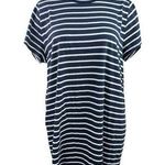 J.Crew Navy Blue White Striped Short Sleeve Crew Neck T Shirt Mini Dress Size 2X Photo 0