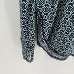 Tommy Bahama  Island Active‎ Shirt Womens XL Blue Geometric Thumbhole Long Sleeve Photo 2
